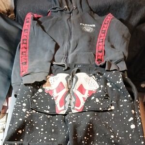 Frply Rise As 1ne Black Spotted Size L Sweat Pant/ Parish Nation Black Hoodie L